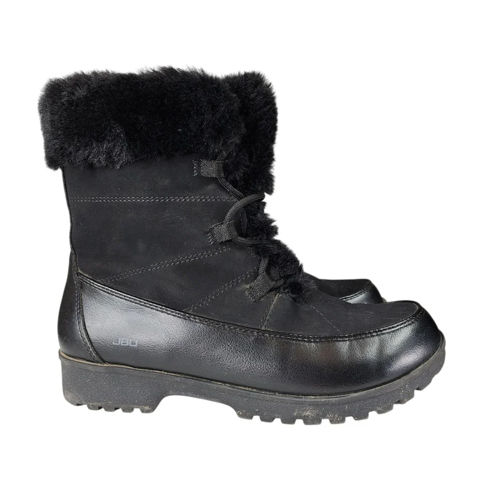 JBU‎ Jambu Ankle Boot sz 8M Women Colorado Black Faux Suede Fur Bootie Pull On